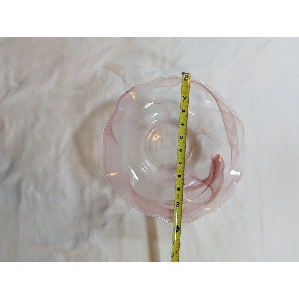 Budawi Glass Fountain Bowl Flower Rose Pink